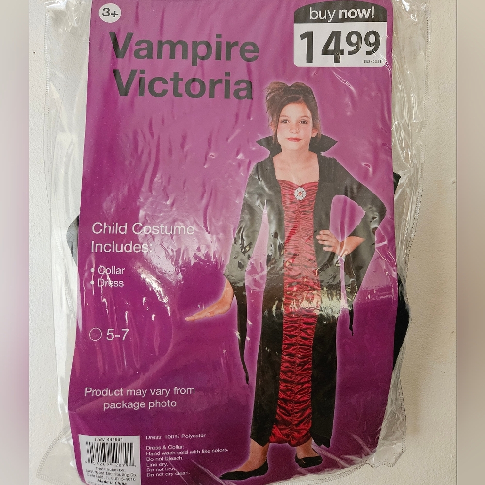 New Kids Vampire Costume Sz 5-7